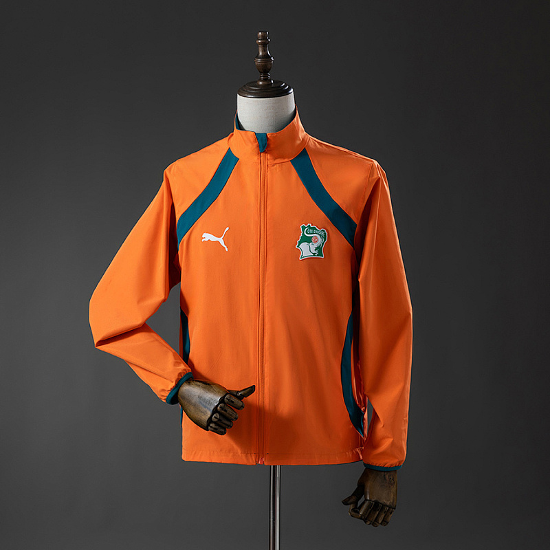 Ivory Coast Ivory Coast 2026 Reversible Jacket Windbreaker - Green & Orange S-3XL 3