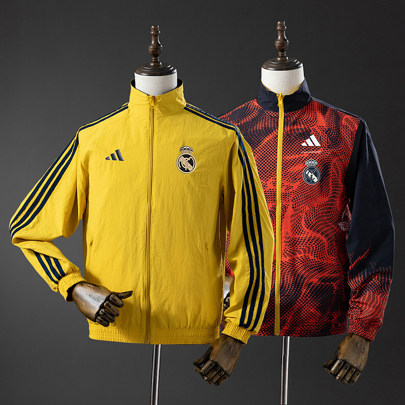 Real Madrid Real Madrid Reversible Jacket Windbreaker - Yellow & Red S-XXL