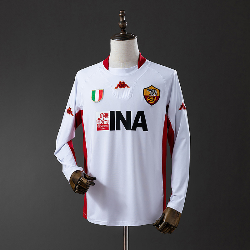 Roma2001/02 Long Roma2001/02 Away Long Sleeve Retro Jersey S-XXL
