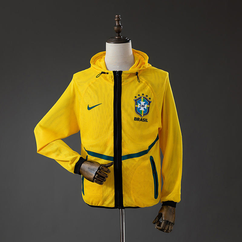 Brasile Brazil 2026 Men's Football Anthem Jacket - Yellow S-XXL