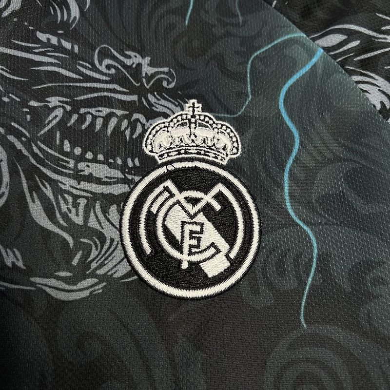 Real Madrid Real Madrid 2024/25 Black Dragon Jersey S-XXL 4
