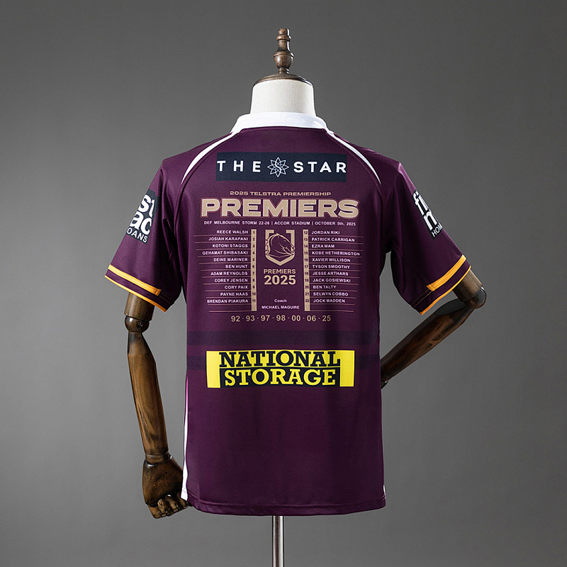 NRL Brisbane NRL Brisbane Broncos 2025 Champion Edition Jersey S-7XL 2