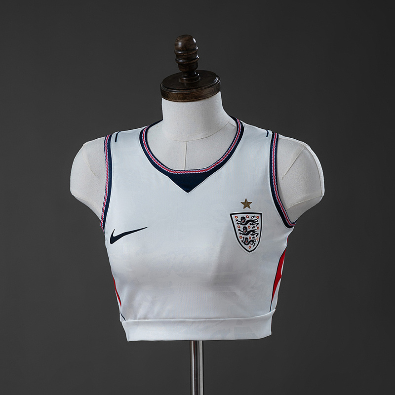 Inghilterra England 2026 Home Women's Crop Top Style Vest S-XXL