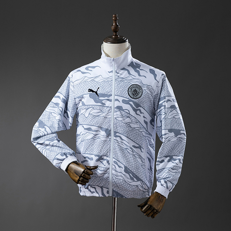 Manchester City Manchester City Reversible Jacket Windbreaker - White & Mint Green S-XXL 4