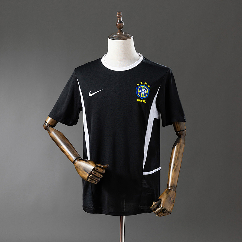 Brasile Brazil 2002 Goalkeeper Black Jersey S-XXL