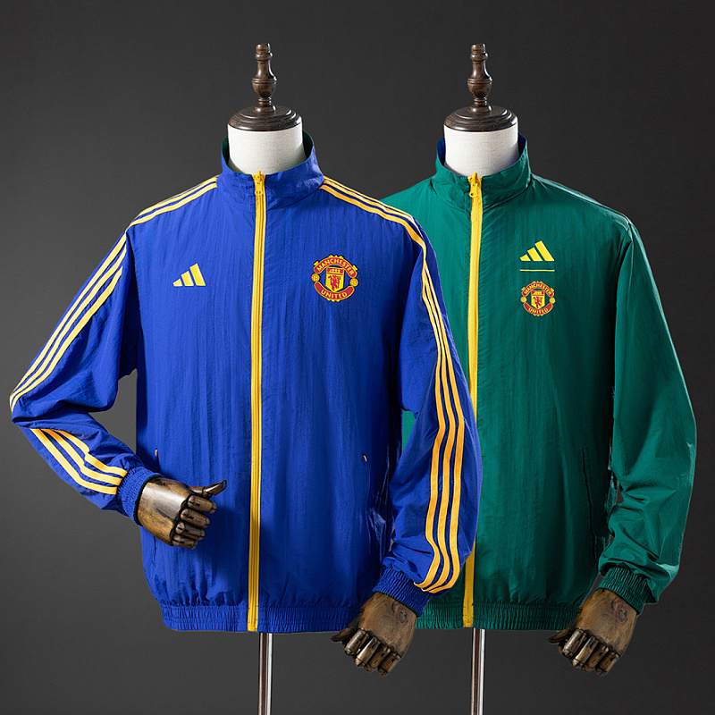M-U Reversible M-U Reversible Jacket Windbreaker - Blue & B Army Green S-XXL