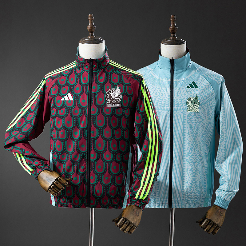 Messico Mexico Reversible Jacket Windbreaker - Red & Sky Blue S-XXL