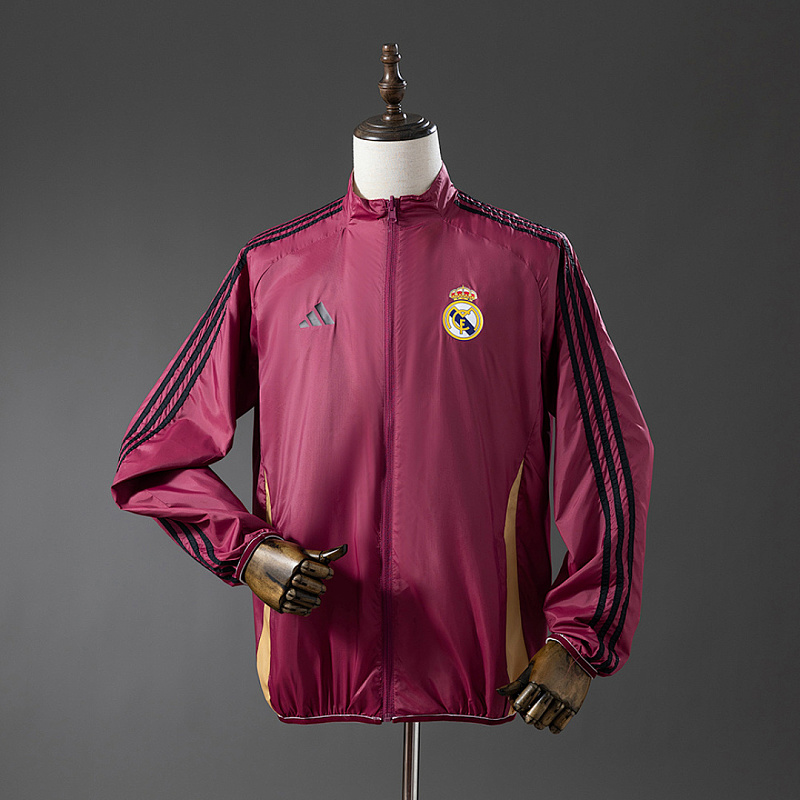 Real Madrid Real Madrid Reversible Jacket Windbreaker - Beige & Red S-XXL 3