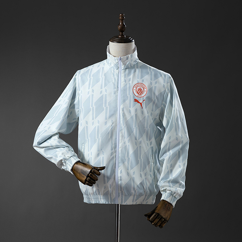 Manchester City Manchester City Reversible Jacket Windbreaker - White & Mint Green S-XXL 3