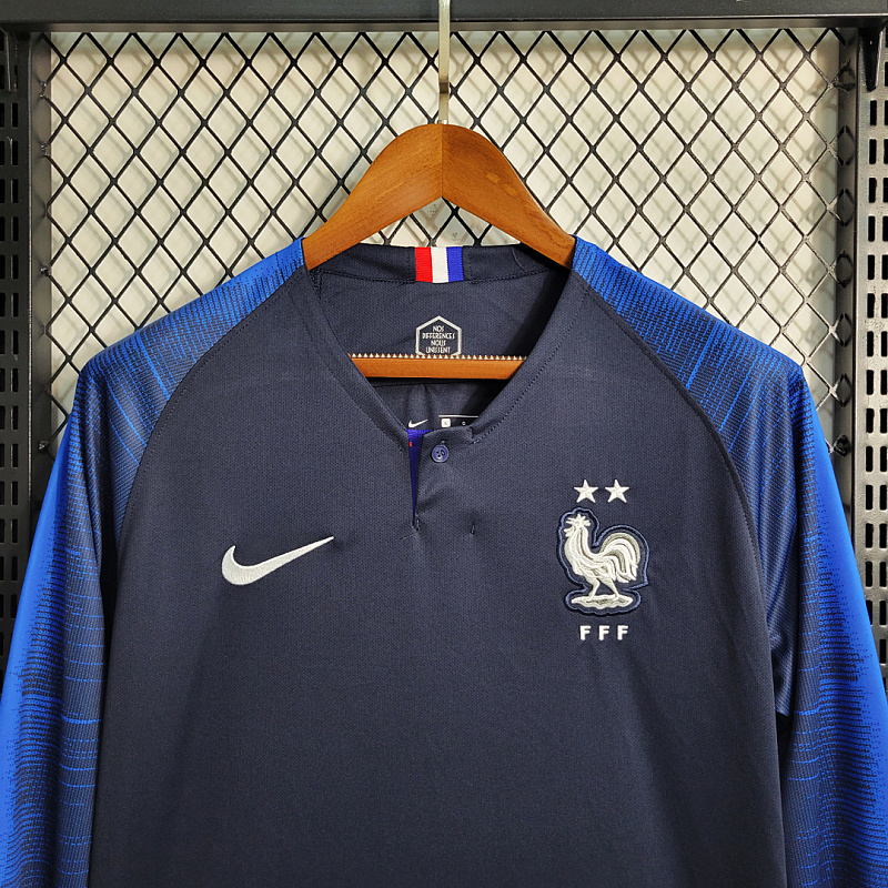 Francia Retro Version 2018 World Cup France Home Long Sleeve Size S-XXL 4