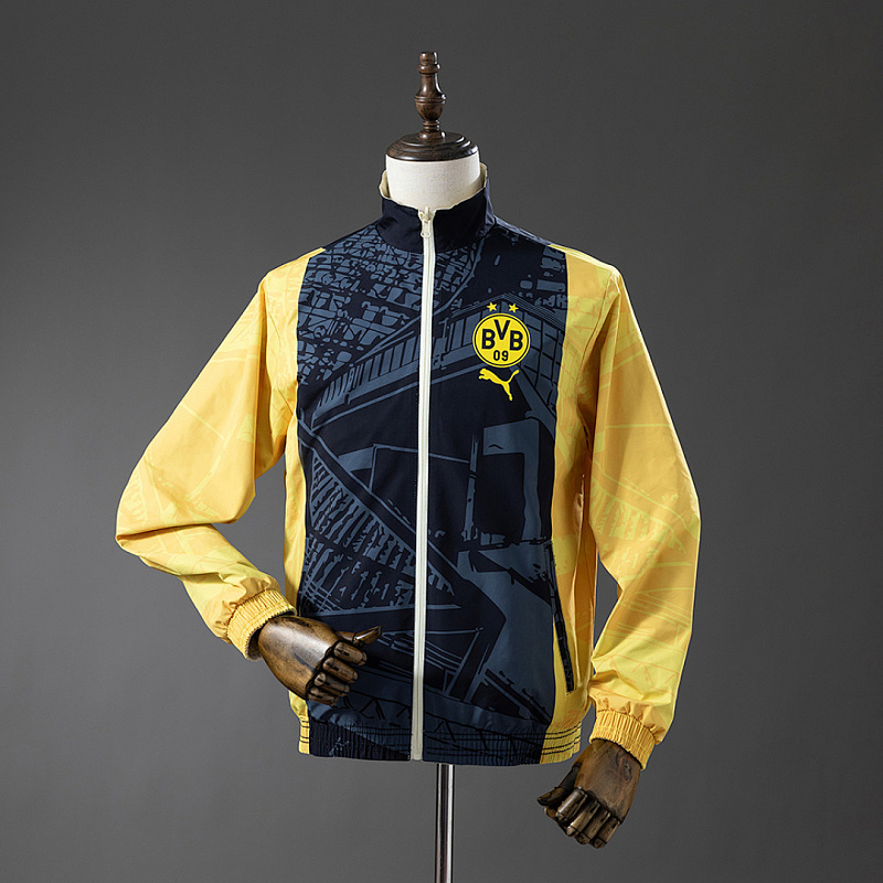 Borussia Dortmund Borussia Dortmund Reversible Jacket Windbreaker - Black & Beige S-XXL 4