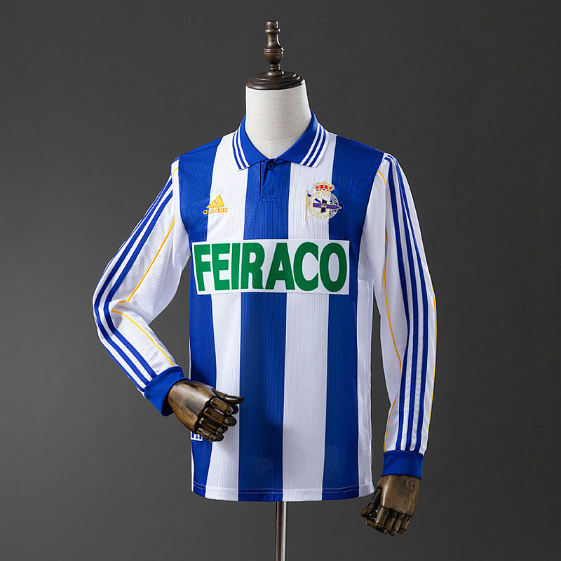 Deportivo La Deportivo La Coruna 99/00 Home Long Sleeve Retro Jersey S-XXL