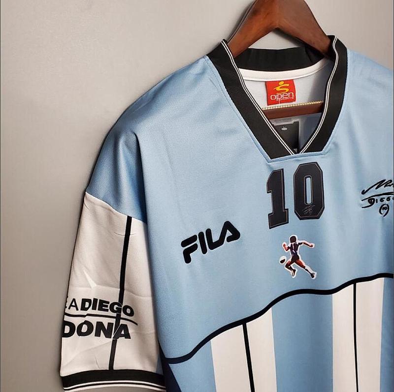 Argentina Retro 2001 Argentina Maradona #10 Commemorative Edition S-XXL 7