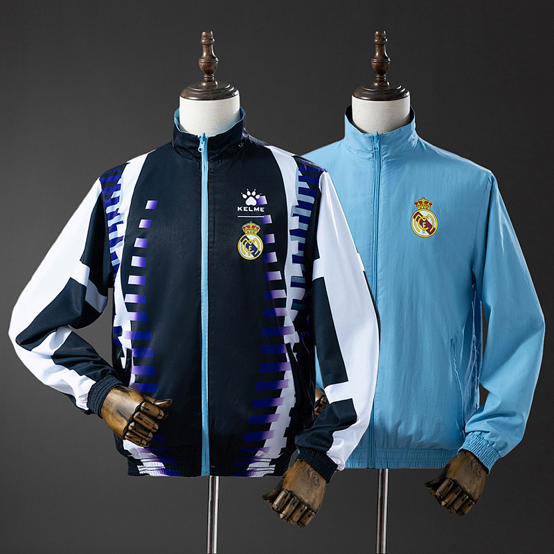 Real Madrid Real Madrid Reversible Jacket Windbreaker - Navy & Sky Blue S-XXL