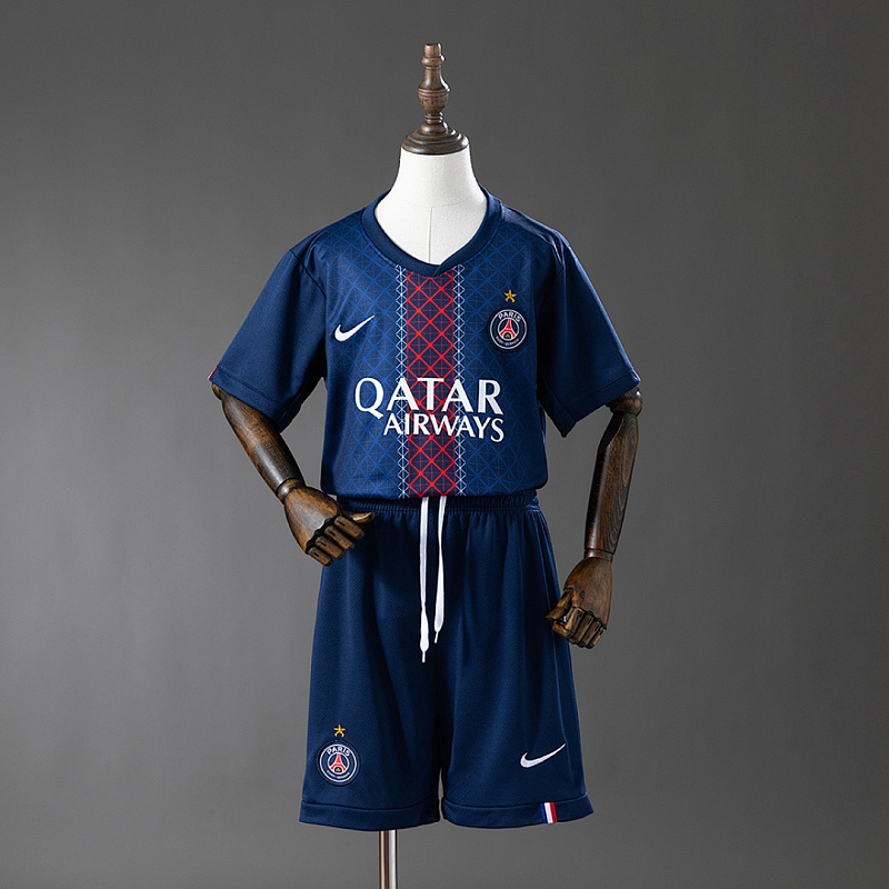 PSG PSG 25/26 Home (Champion Edition) Kids Kit Jersey Size 16-28