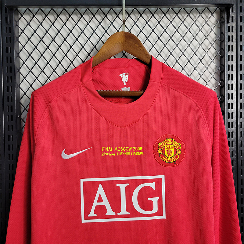 Long Sleeve Retro Long Sleeve 07-08 M-U Champions League version home S-XXL 4