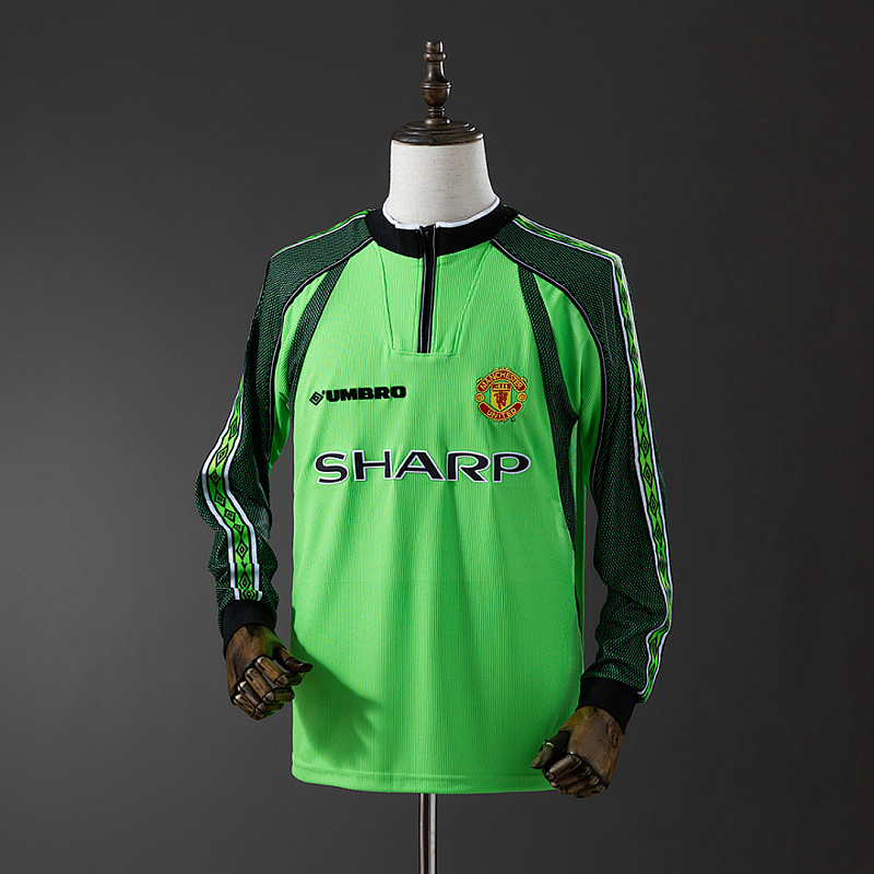 M-U 1998/99 M-U 1998/99 Goalkeeper - Green Long Sleeve Retro Jersey S-XXL
