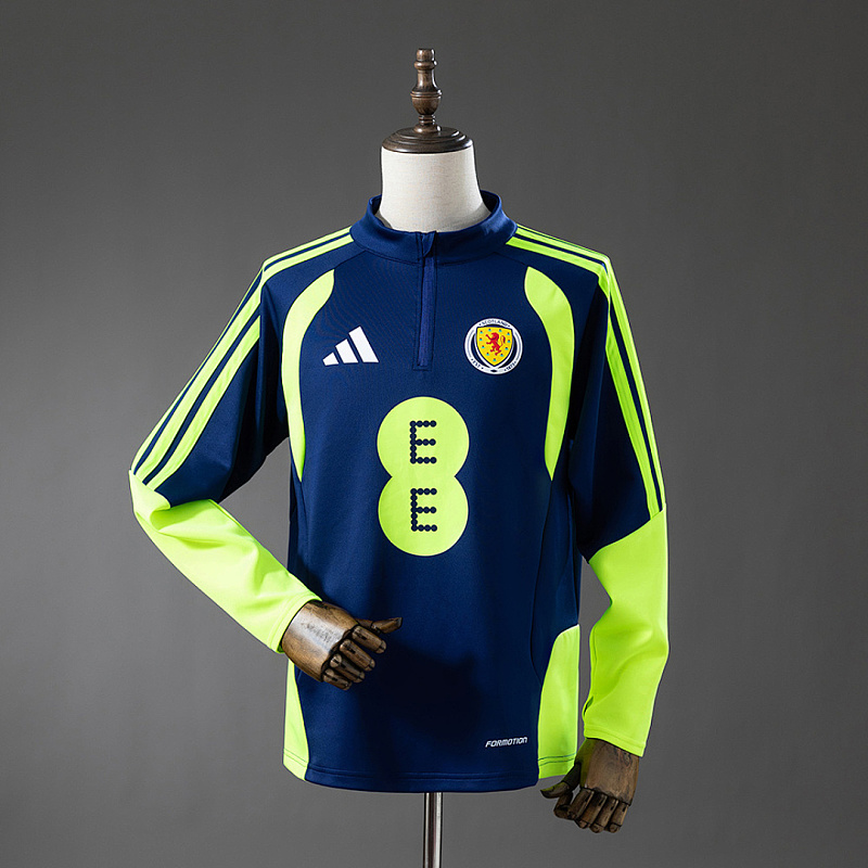 Scozia Scotland 2026 Training Top Navy Blue & Fluorescent Green S-XXL