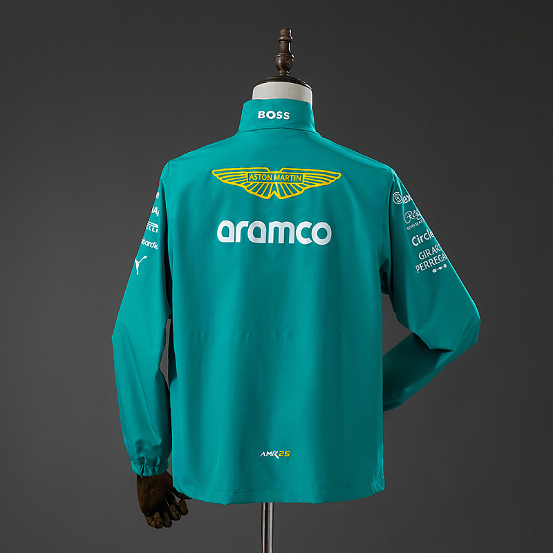 ston Martin ston Martin Aramco F1 2025 Windbreaker - Green S-3XL 2