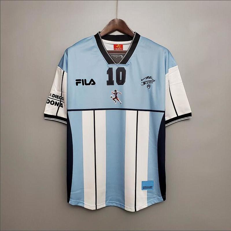 Argentina Retro 2001 Argentina Maradona #10 Commemorative Edition S-XXL