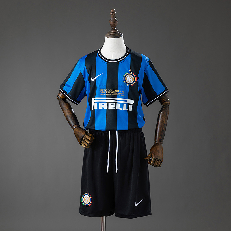Inter Inter Milan 09/10 Home (UEFA Champions League) Retro Kids Kit Jersey SIZE 16-28