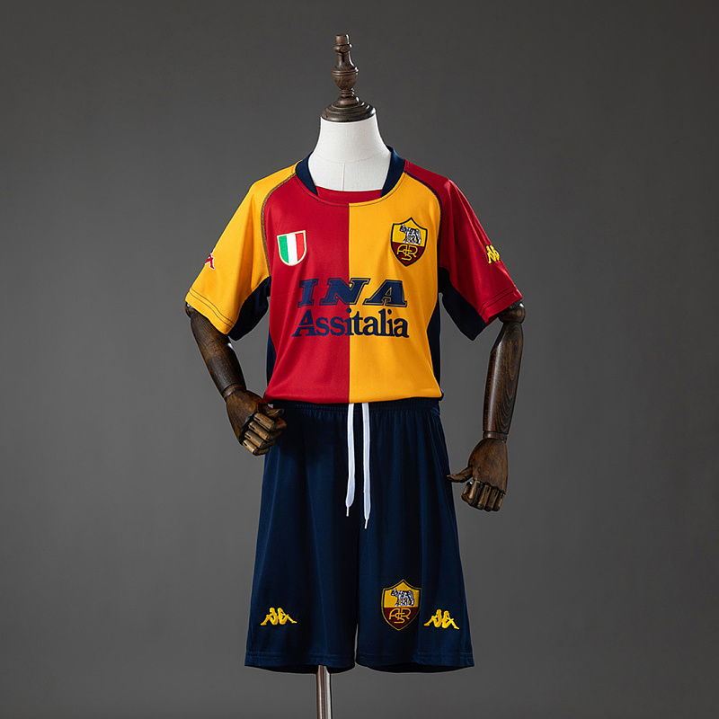 Roma Roma 00/01 Champion Edition Retro Kids Kit Jersey SIZE 16-28