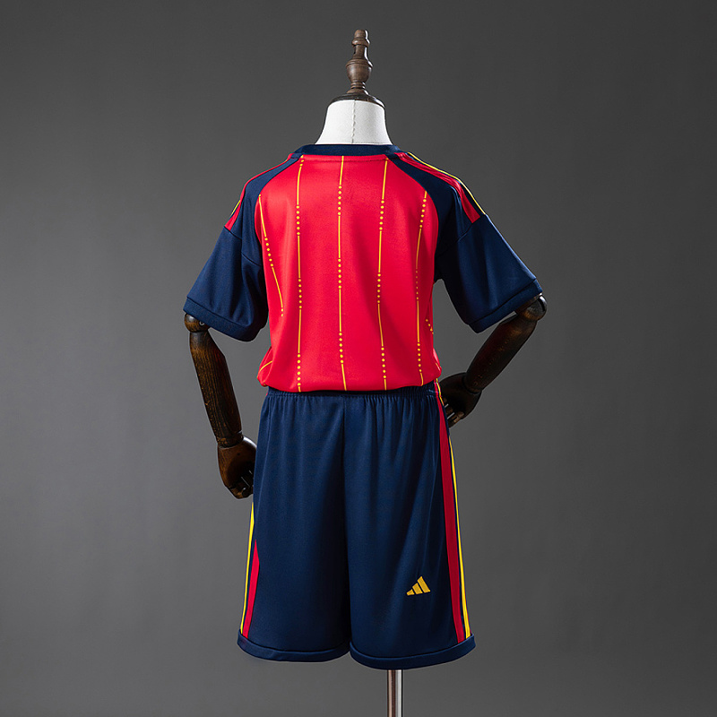 Spagna Spain 2026 Home 2-Star Champion Edition Kids Kit Jersey Size 16-28 5