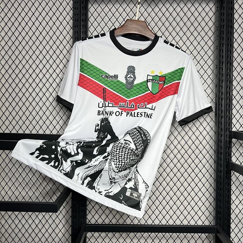 CD Palestino CD Palestino 2024/25 White Graffiti Jersey S-XXXXL 2