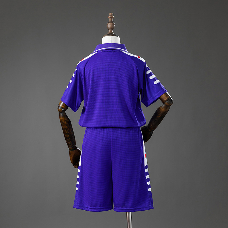 Fiorentina Fiorentina 98/99 Home Retro Kids Kit Jersey Size 16-28 2