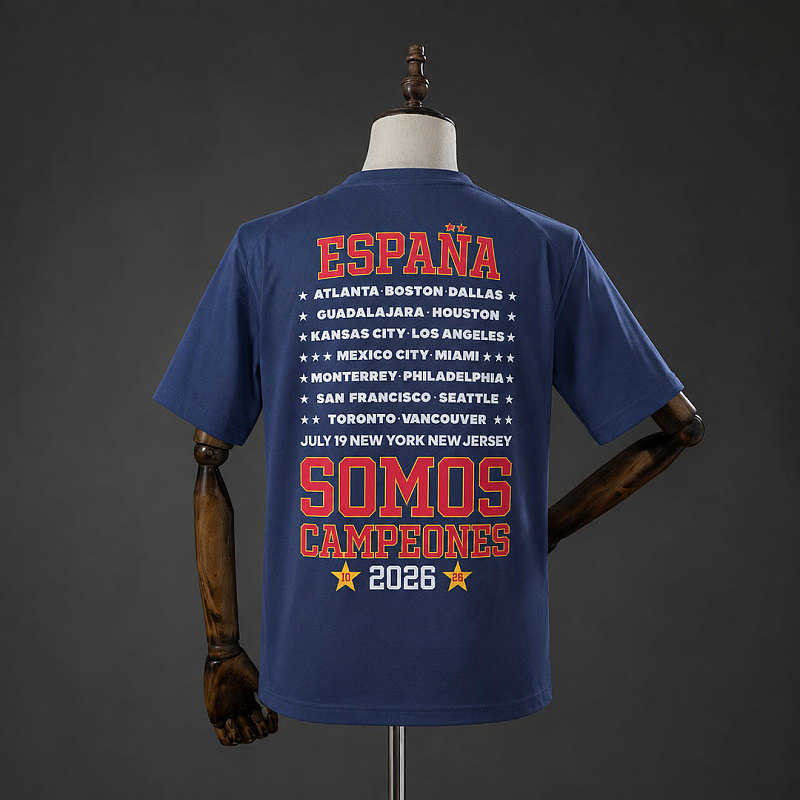 Spagna Spain "We Are Champions" T-Shirt Blue S-3XL 2