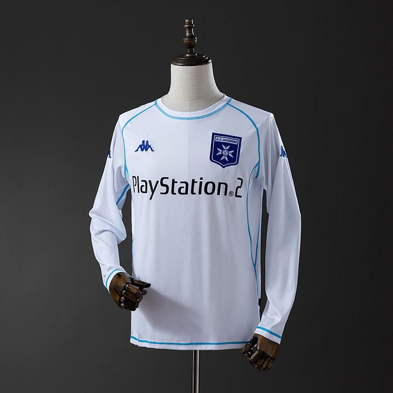 Auxerre Long Auxerre 03/04 Home Long Sleeve Retro Jersey S-XXL