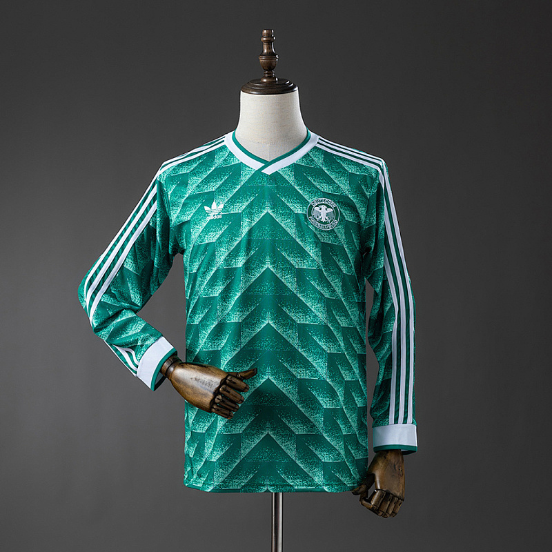 German Long-Sleeve German 90/91 Away Long-Sleeve Retro Jersey S-XXL