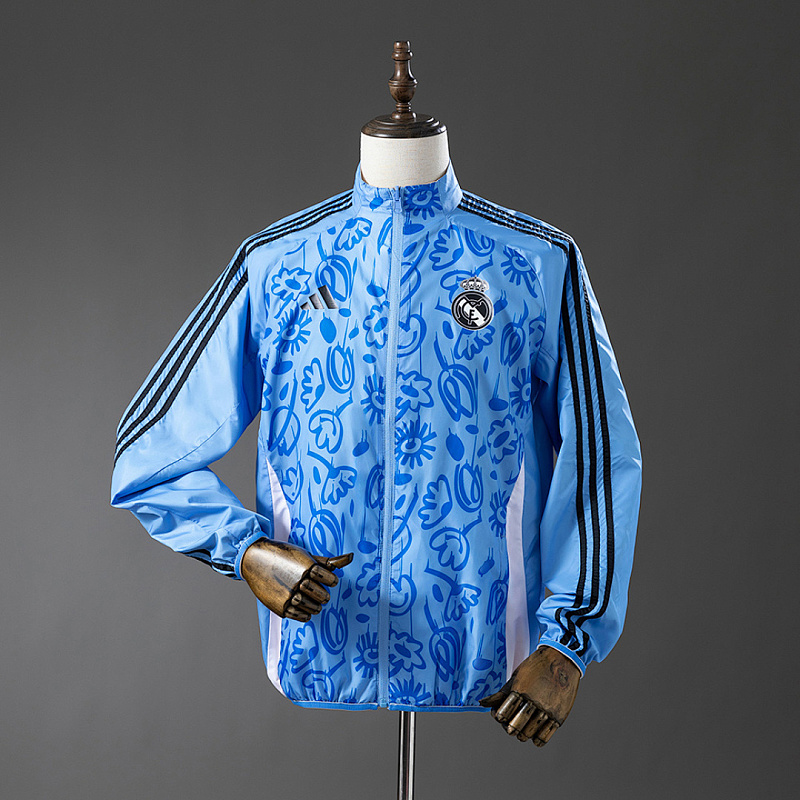 Real Madrid Real Madrid Reversible Jacket Windbreaker - Beige & Blue S-XXL 4