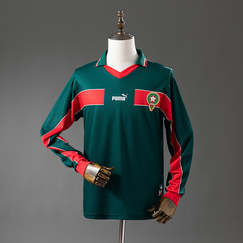 Marocco Morocco 1998 Home Long Sleeve Retro Jersey S-XXL