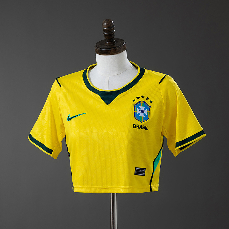Brasile Brazil 2026 Home Women's crop top style Jersey S-XXL