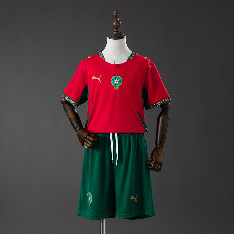Marocco Morocco 2026 Home Kids Kit Jersey Size:16-28