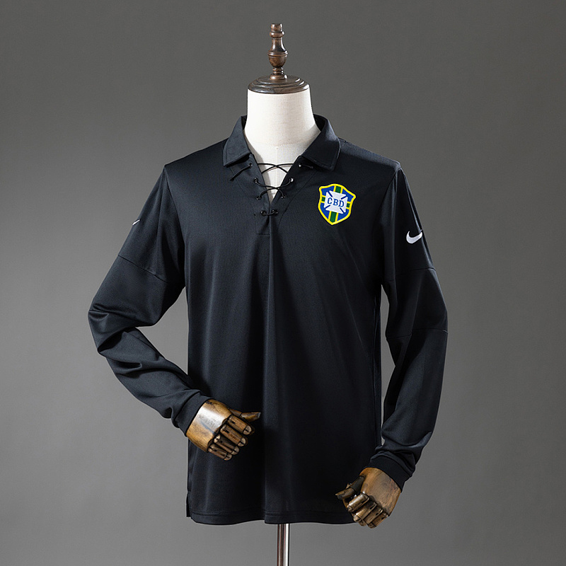 Brasile Brazil 2004 Special Edition Black Long Sleeve Retro Jersey S-XXL