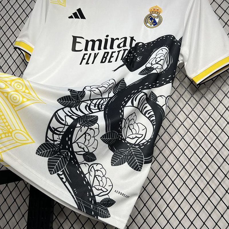 Real Madrid Real Madrid 2024/25 White and black Mamba special edition Jersey S-XXL 5